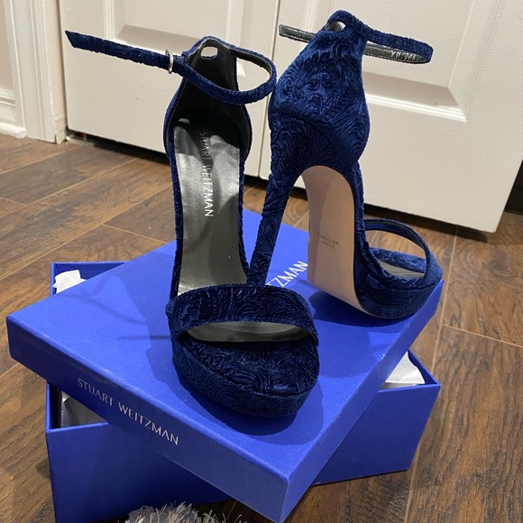 Stuart Weitzman Velvet Sandals US Size 8 💫 - Picture 2 of 8